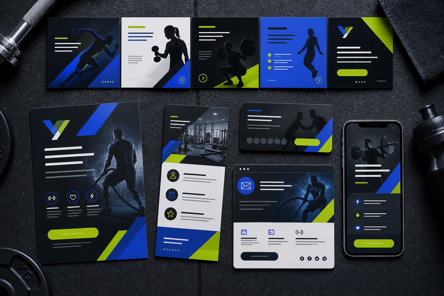 Fitness studio social campaign and print collateral